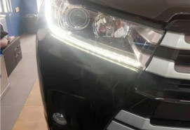 長春車燈豐田漢蘭達升級DYS LED激光版雙光透鏡案例